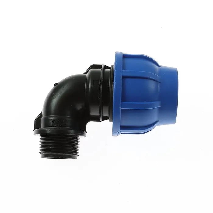 Cot compresiune PEHD, filet exterior, D 20 mm x 1/2", 90 grade