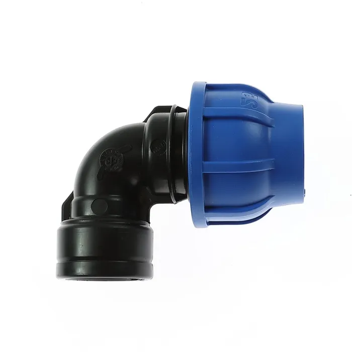 Cot compresiune PEHD, filet interior, D 25 mm x 3/4" 90 grade