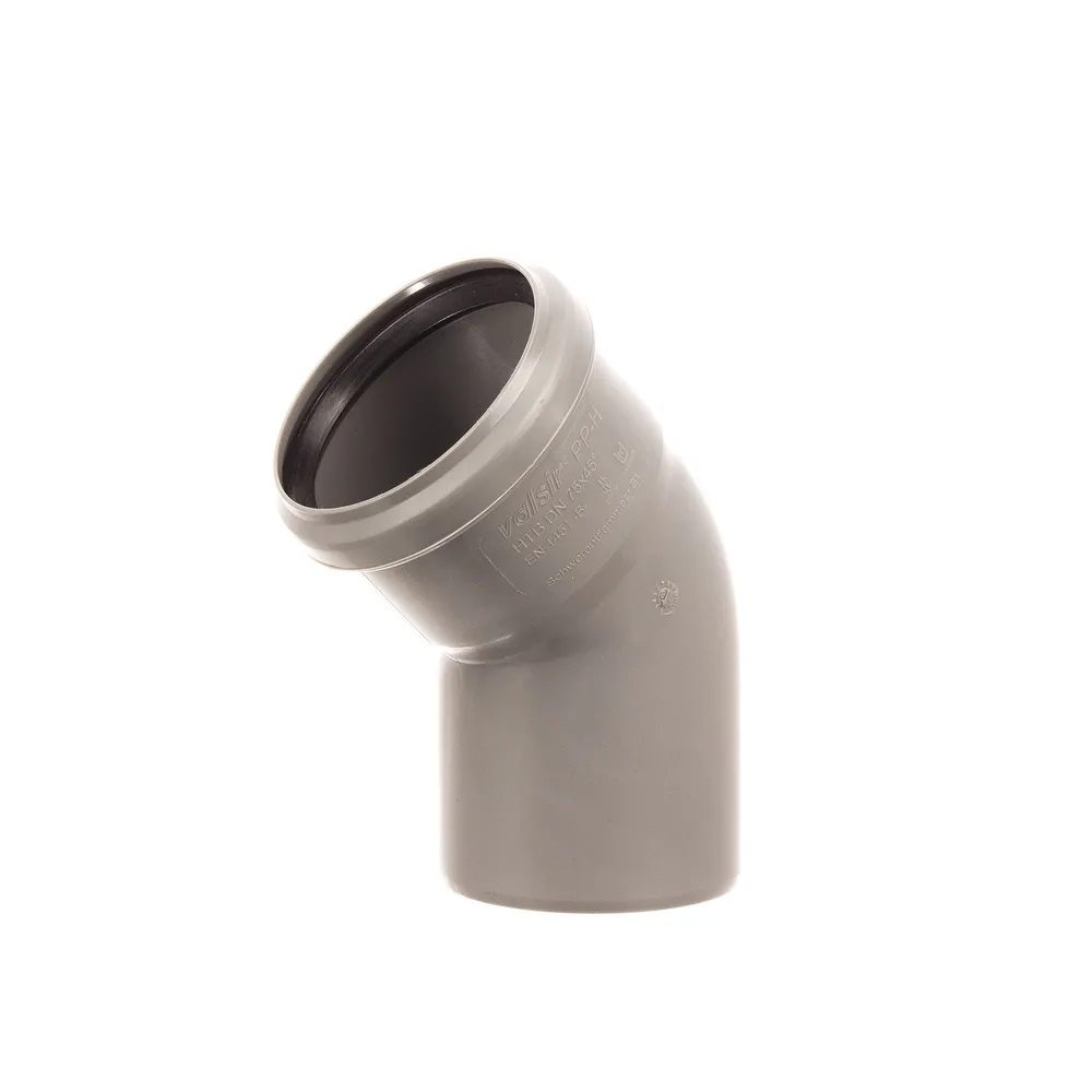 Cot polipropilena, Ø 75 mm, 45°