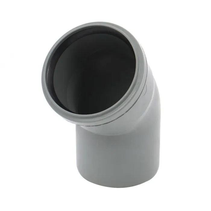 Cot polipropilena, pentru scurgere, gri, D 75 mm, 45 grade