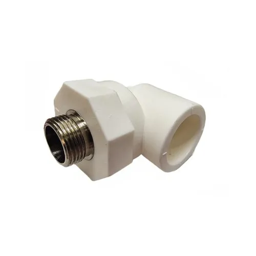 Cot PPR alb 90° cu filet metalic exterior 32x3/4”