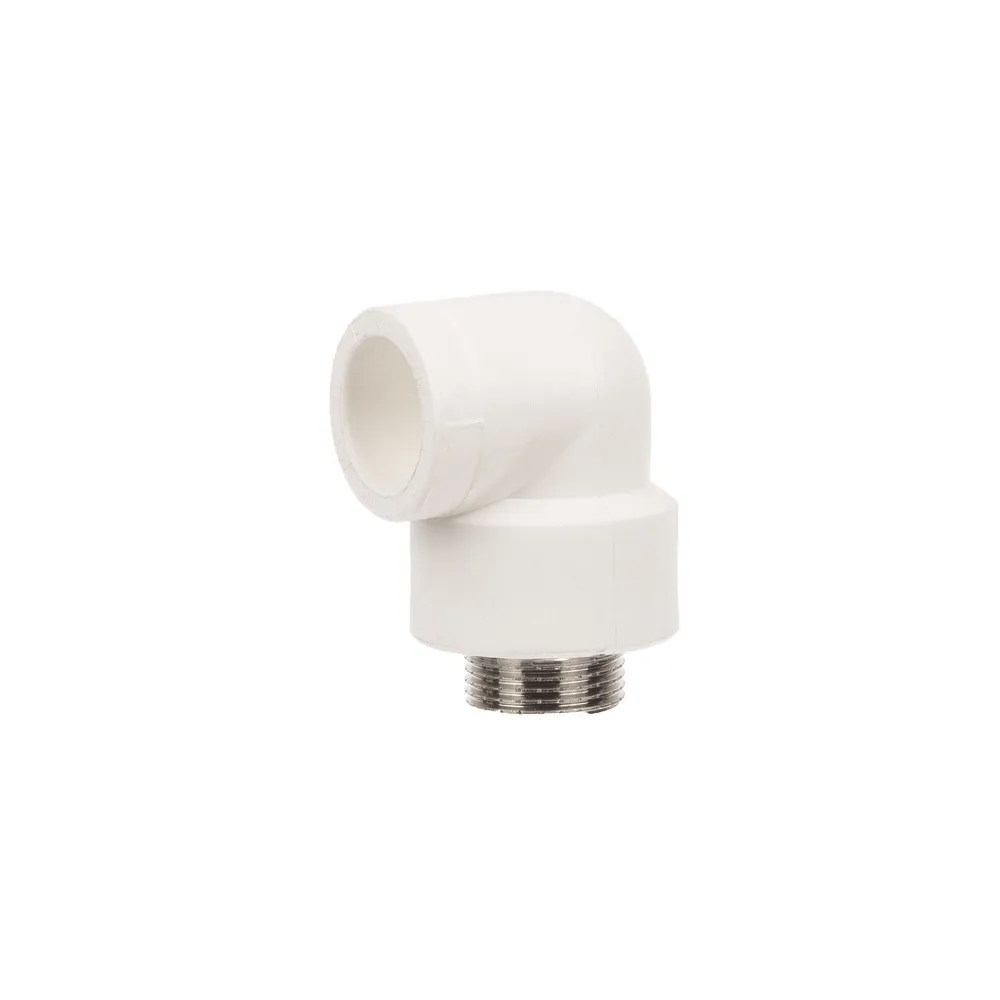 Cot teava PPR, 90 grade, filet exterior, Ø 25 mm x 1/2', alb