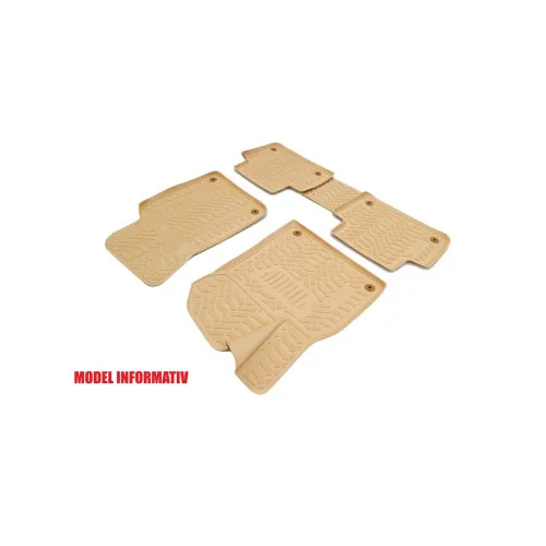 Covoare cauciuc tavita Bej compatibile Hyundai Santa Fe II 2009-2012 Cod: 2D 60630B / A10