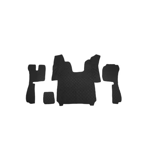 Covor auto imitatie piele dedicat Camion Scania R 2016, doua locuri pneumatice,Cutie automata Negru/Rosu
