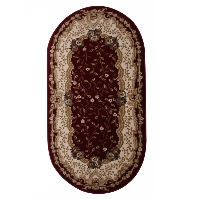 Covor living / dormitor Carpeta Atlas 30242-41355, 80 x 150 cm, polipropilena heat-set, bordo, oval