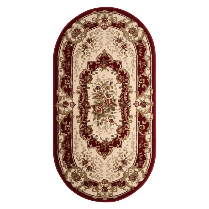 Covor living / dormitor Carpeta Atlas 35482-41335, 80 x 150 cm, polipropilena heat-set, bordo, oval