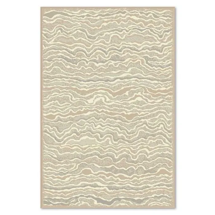 Covor living / dormitor Carpeta Matrix 18591-18455, 160 x 230 cm, polipropilena frise, bej + crem, dreptunghiular