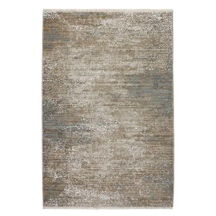 Covor living / dormitor Merinos Pera 68964 730, 133 x 190 cm, poliester, maro + bej + albastru, dreptunghiular