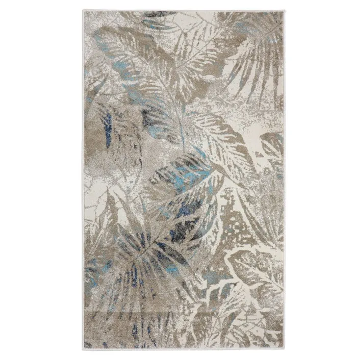 Covor living / dormitor Oriental Weavers Austin H 5604/OJ8, 80 x 140 cm, polipropilena, bej + turcoaz, dreptunghiular