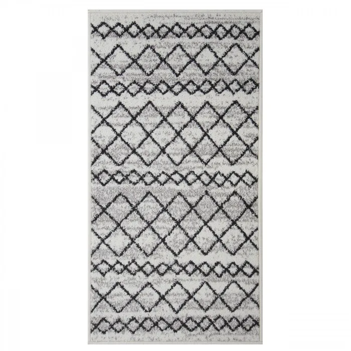 Covor living / dormitor Oriental Weavers Lotto W 86/HR5, 80 x 140 cm, polipropilena frize, crem, dreptunghiular