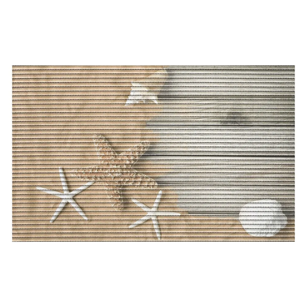 Covoras baie Friedola Starfish 77702, antiderapant, model marin, bej, 48 x 80 cm