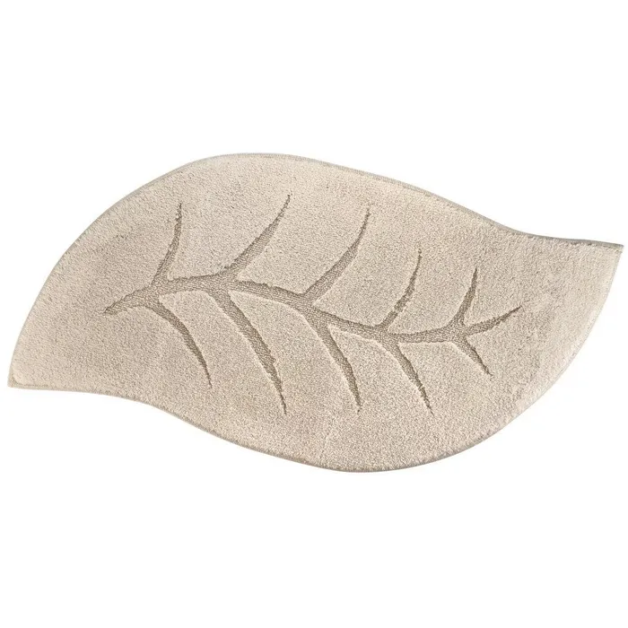 Covoras baie Saniplast Magnolia, antiderapant, forma frunza, bej, 55 x 100 cm