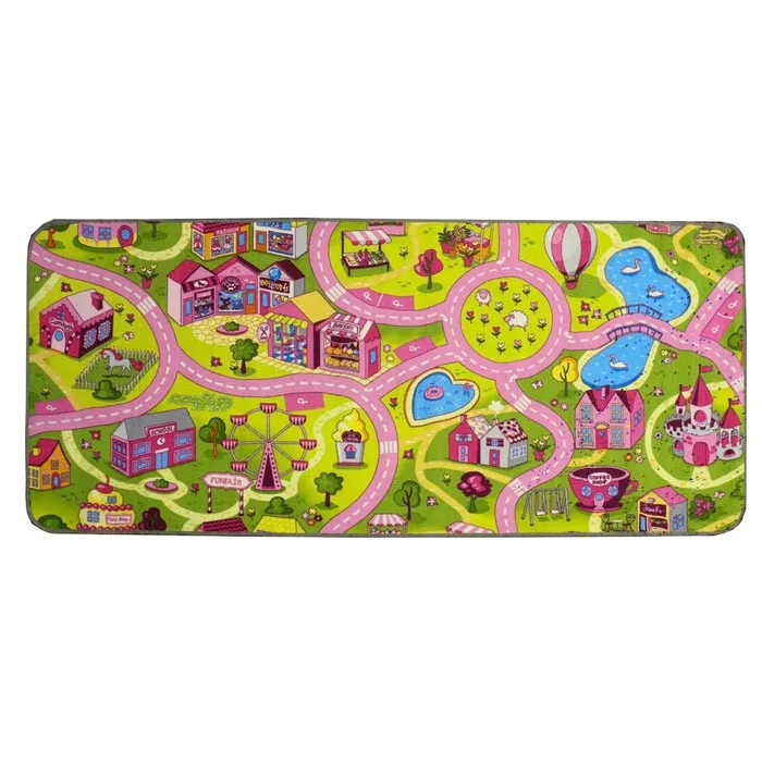 Covoras camera copii Multimat Playcarpet girls, 80 x 120 cm, poliamida, multicolor, dreptunghiular