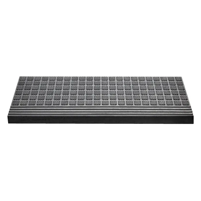 Covoras scara Hamat Blocks, 25 x 75 cm, cauciuc, antiderapant, gri antracit