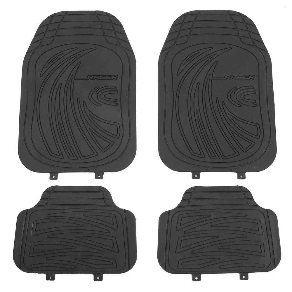 Covorase auto, universale, PVC, 66 x 45 / 31 x 44 cm, negru, set 4 bucati