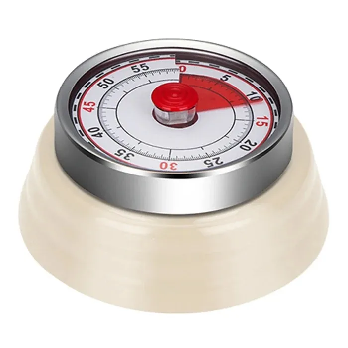 Cronometru mecanic LB-001, inox + ABS, alb + gri, 7.3x3.5cm