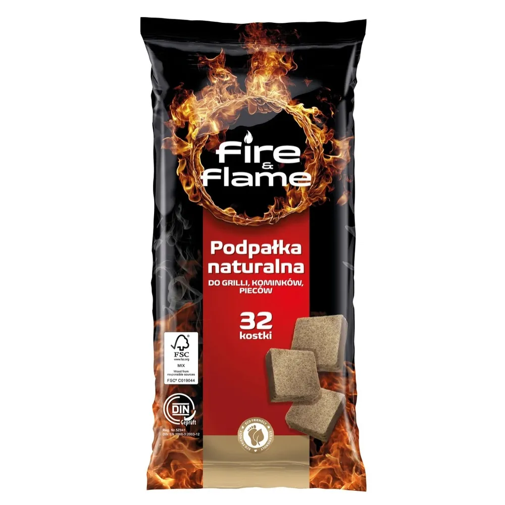 Cuburi pentru aprins focul Fire&Flame, lemn, 32 buc