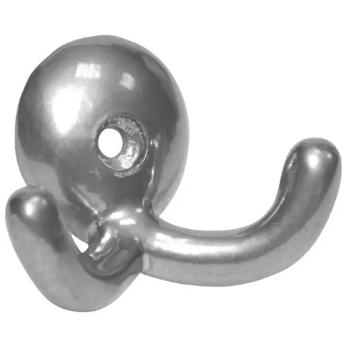 Cuier dublu aluminiu crom 48x37x21mm