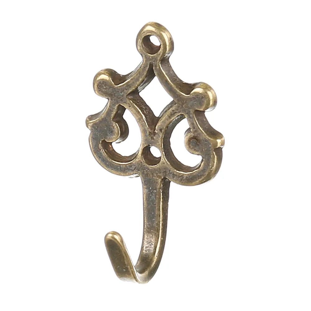 Cuier perete, o agatatoare simpla, model trefla, metal, 4 cm, antichizat