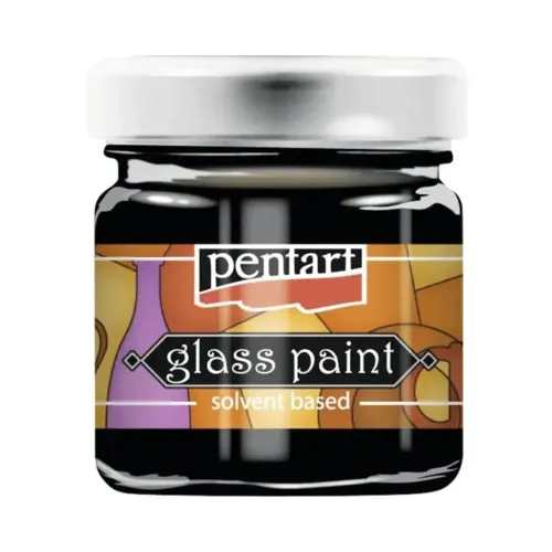 Culoare pentru pictura pe sticla Pentart negru 30 ml