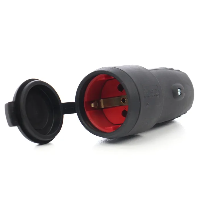 Cupla cauciuc cu capac N&L 9696, IP44, neagra, 16 A, 250 V