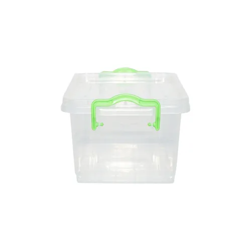 Cutie depozitare 1.5L cu capac din plastic, transparenta 210x140x100mm — imaginea 3