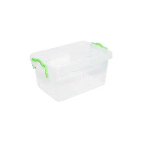 Cutie depozitare 1.5L cu capac din plastic, transparenta 210x140x100mm