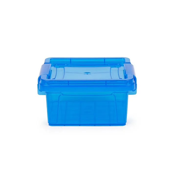 Cutie Mara pentru alimente, plastic, patrata, cu maner, blue 0.3 L