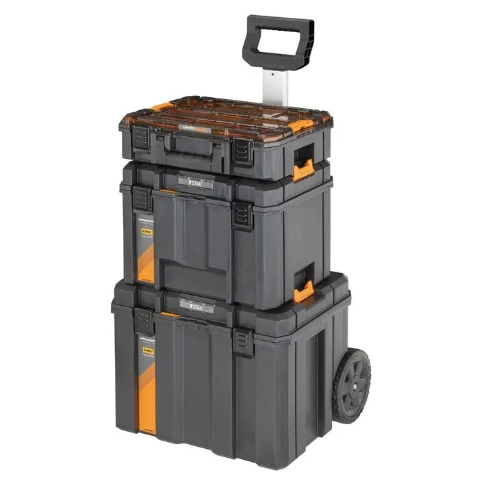 Cutii pentru scule, DeWalt McLaren DWST60452, cu roti, set 3 cutii, 435 x 512 x 845 mm
