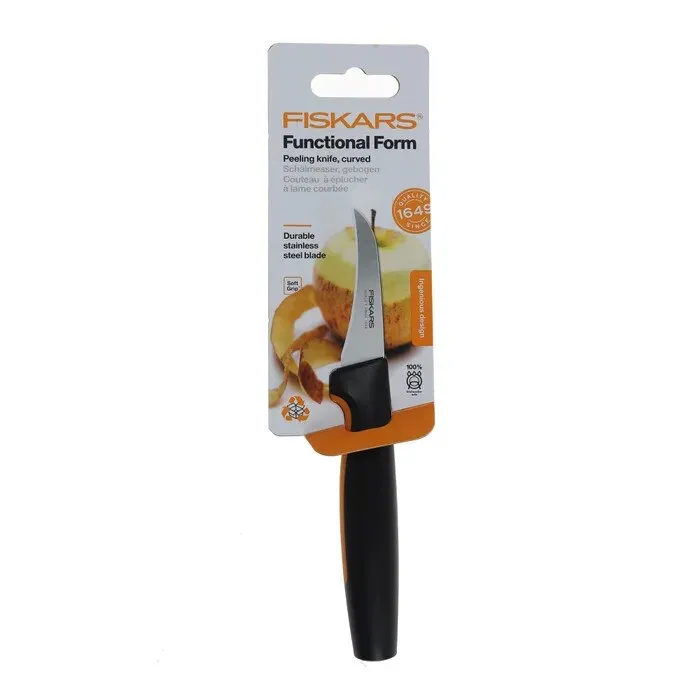 Cutit pentru decojit, Fiskars Functional Form, inox, maner plastic, 7 cm