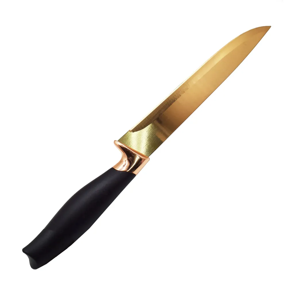 Cutit pentru feliat, Konedi, otel inoxidabil, rose gold, 20 cm
