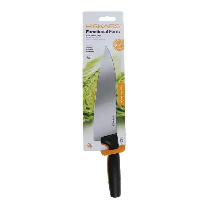 Cutitul bucatarului Fiskars Functional Form, mare, inox, maner plastic, 20 cm