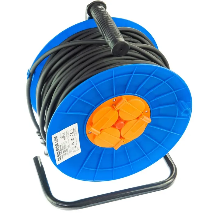 Derulator cablu electric Hepol, 4 prize, 25 m, 3 x 1.5 mmp, contact de protectie