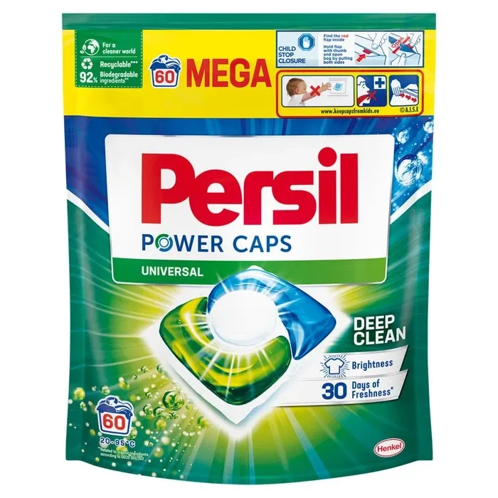 Detergent de rufe capsule, Persil Power Caps Universal, 60 spalari