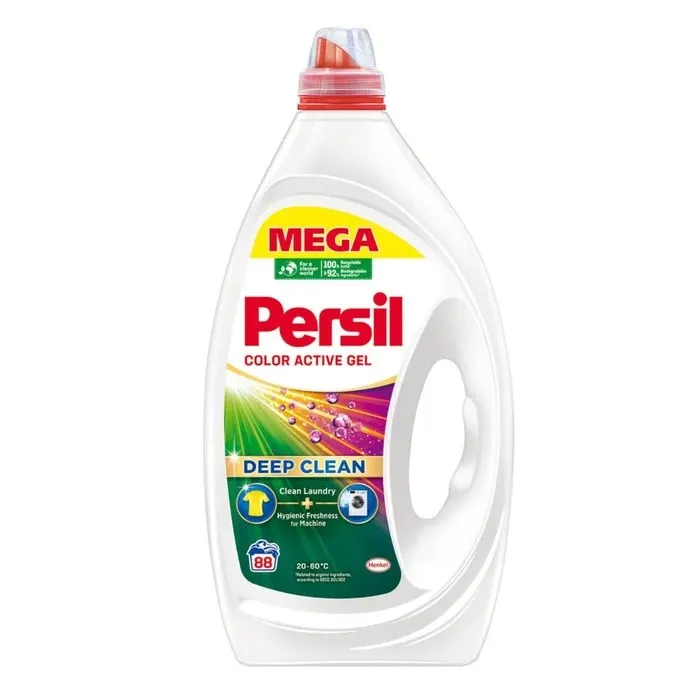Detergent de rufe lichid, Persil Color Active Gel, 3.96 L, 88 spalari