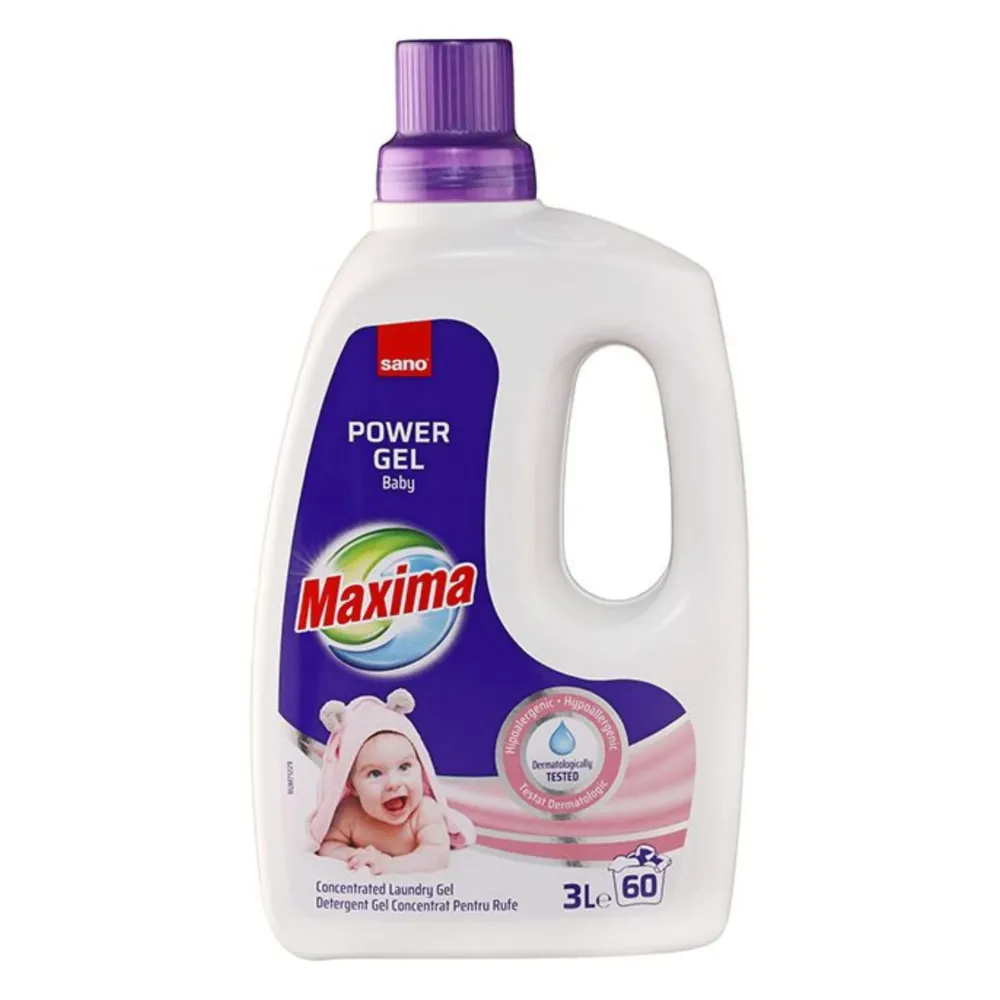 Detergent de rufe lichid, Sano Maxima Baby, 3 L, 60 spalari