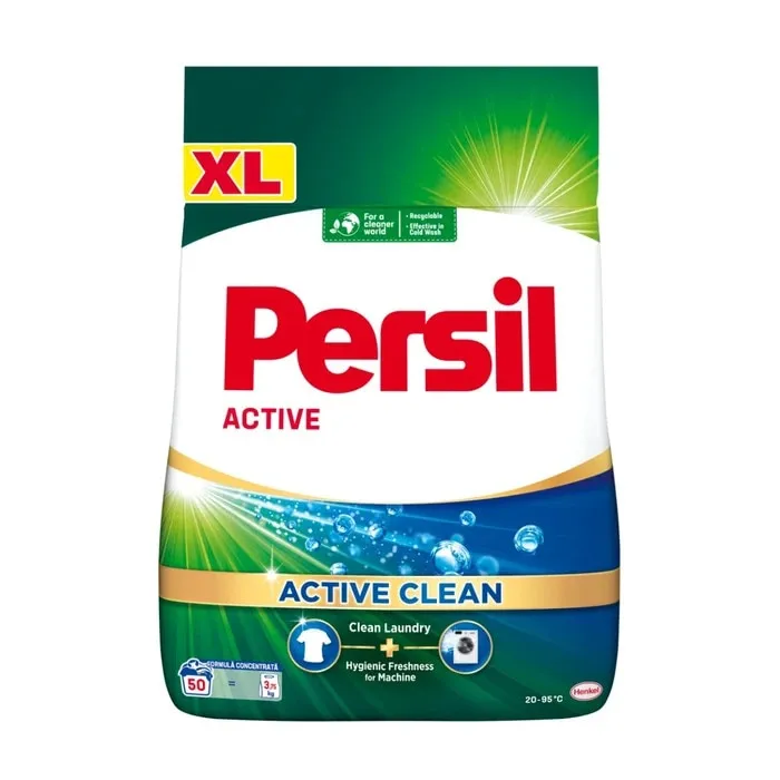 Detergent de rufe pudra, automat, Persil Active Clean Regular, 3.75 kg, 50 spalari