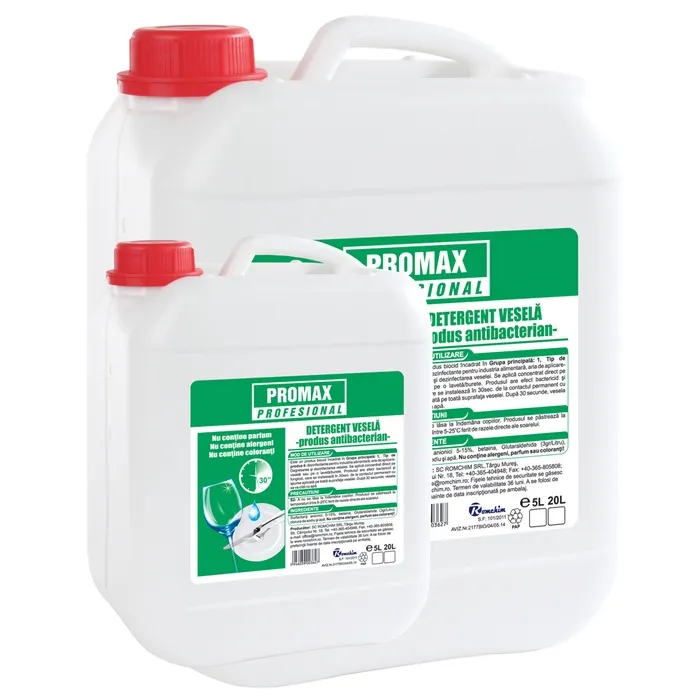 Detergent pentru vase Promax, lamaie, antibacterian, 5 l