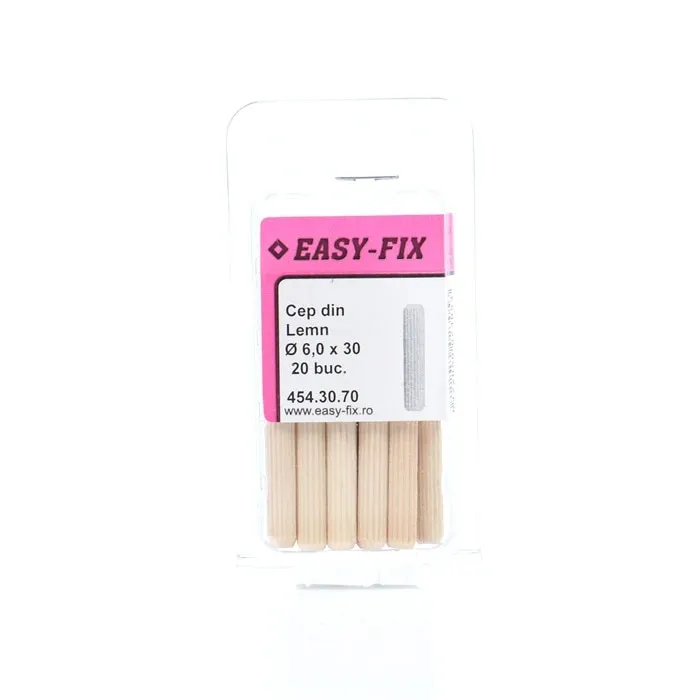 Diblu din lemn, Easy - Fix 454.30.70, 6 x 30 mm, set 20 bucati