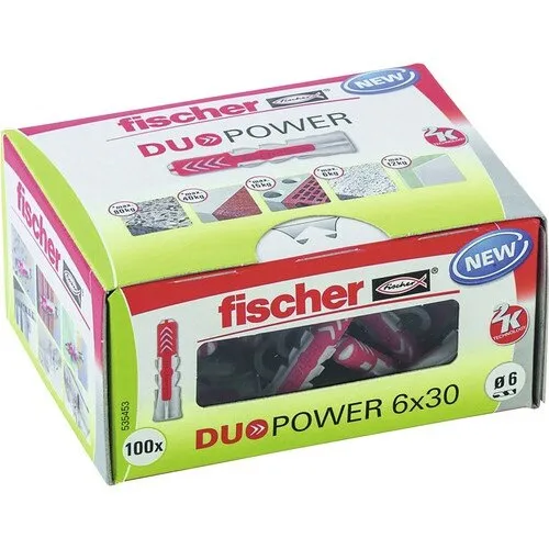 Diblu nylon Fischer, set 100 bucati, 6x30 mm, universal