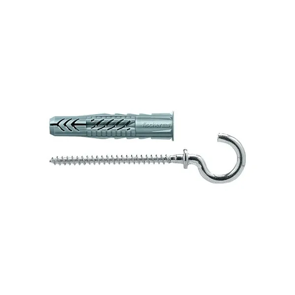 Diblu universal, din nylon, cu surub carlig, Fischer UX, 10 x 60 mm, set 2 bucati