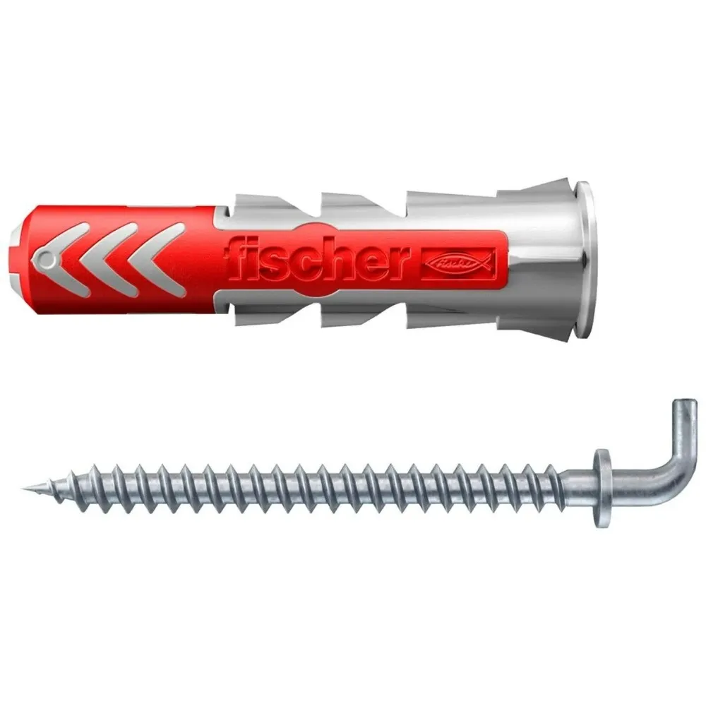 Diblu universal din nylon, cu surub cu carlig in vinclu, Fischer Duopower, 8 x 40 mm, set 4 bucati