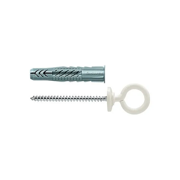Diblu universal din nylon, cu surub cu carlig ochi inchis, Fischer UX, 8 x 50 mm, set 2 bucati