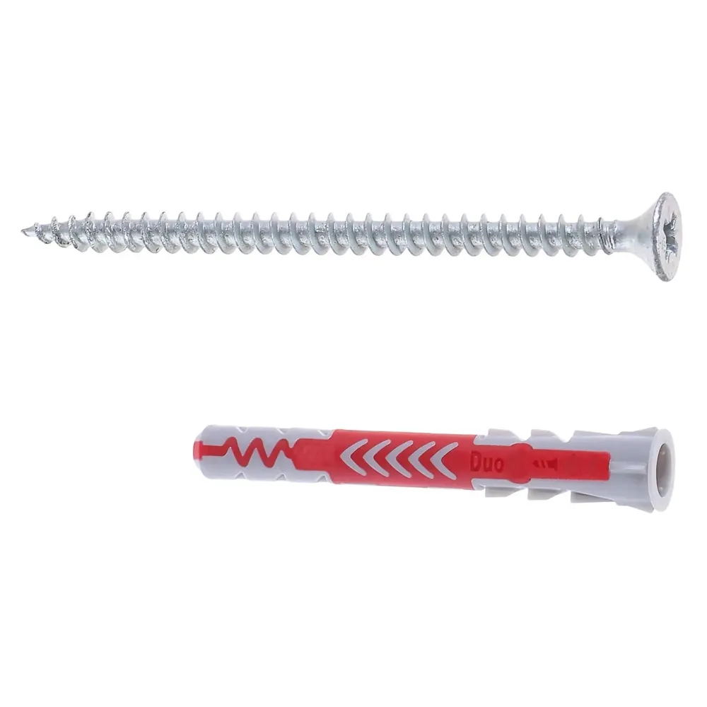 Diblu universal, din nylon, Fischer Duopower, 8 x 65 mm, cu surub, cu cap inecat, Pozidriv, PZ2