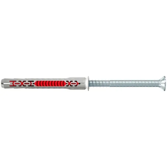 Diblu universal, din nylon, Fischer DuoXpand T, 10 x 80 mm, cu surub, zincat alb, cu cap inecat, Torx, TX30