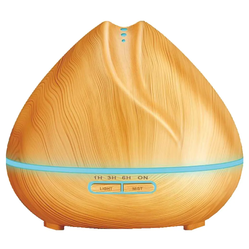 Difuzor aromaterapie ultrasonic, 400 ml, 14 W, functie Mist, functie Light, stejar deschis