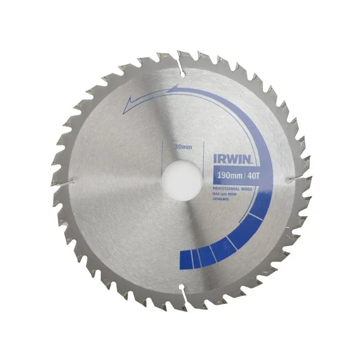 Disc circular, pentru lemn, Irwin, 190 x 30/20/16 mm, 40 Z