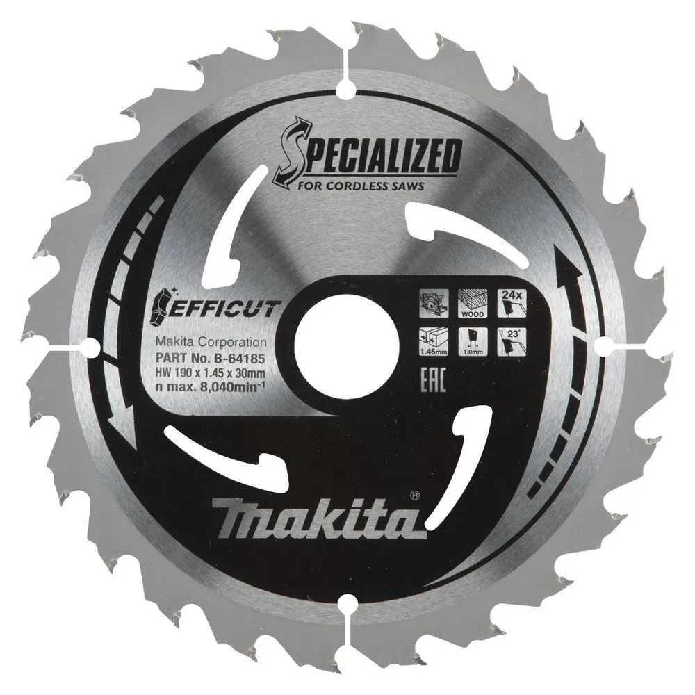 Disc circular, pentru lemn, Makita Efficut B-64185, 190 x 30 x 1 mm