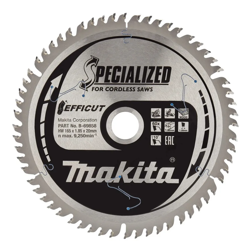 Disc circular, pentru lemn, Makita Efficut B-69858, 165 x 20 x 1.35 mm