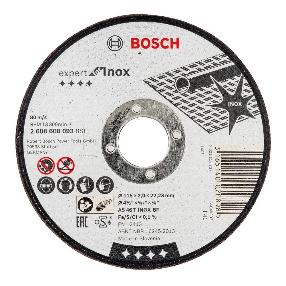 Disc debitare inox, Bosch Expert for Inox, 115 x 22.23 x 2 mm